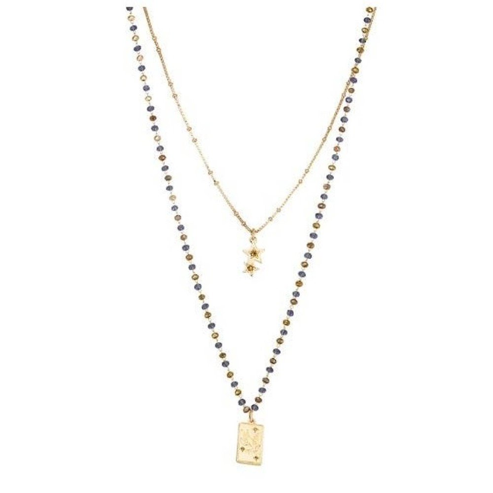 Simply Vera Vera Wang gold black double layer dove & stars necklace jewelry bird
